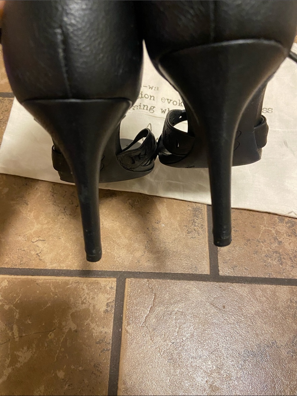 Joie Black Laser-Cut Ankle-Strap Heels - Picture 6 of 6